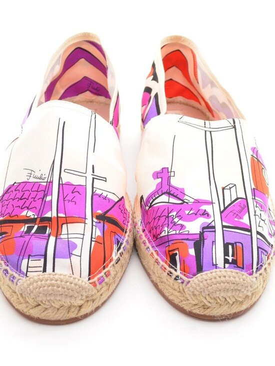 Men Rare Emilio Pucci Silk Espadrille Loafers 44 New main image 7